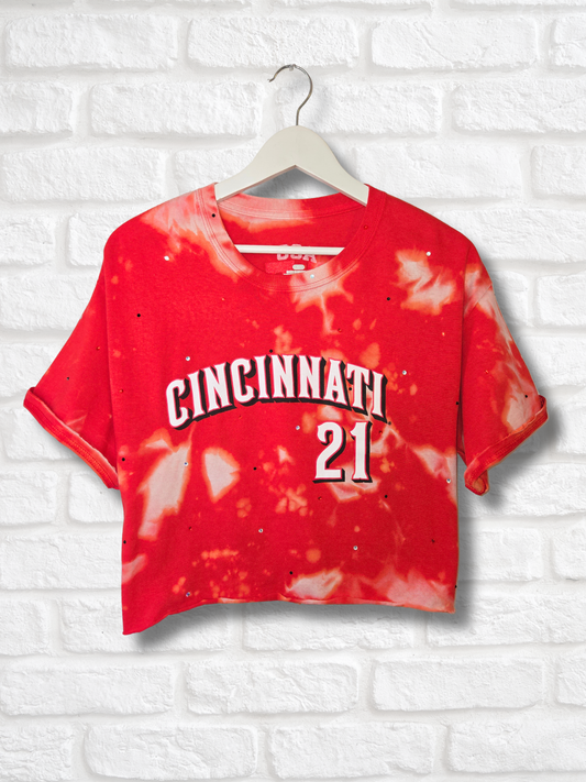 Cincinnati Reds Crop Top- Large