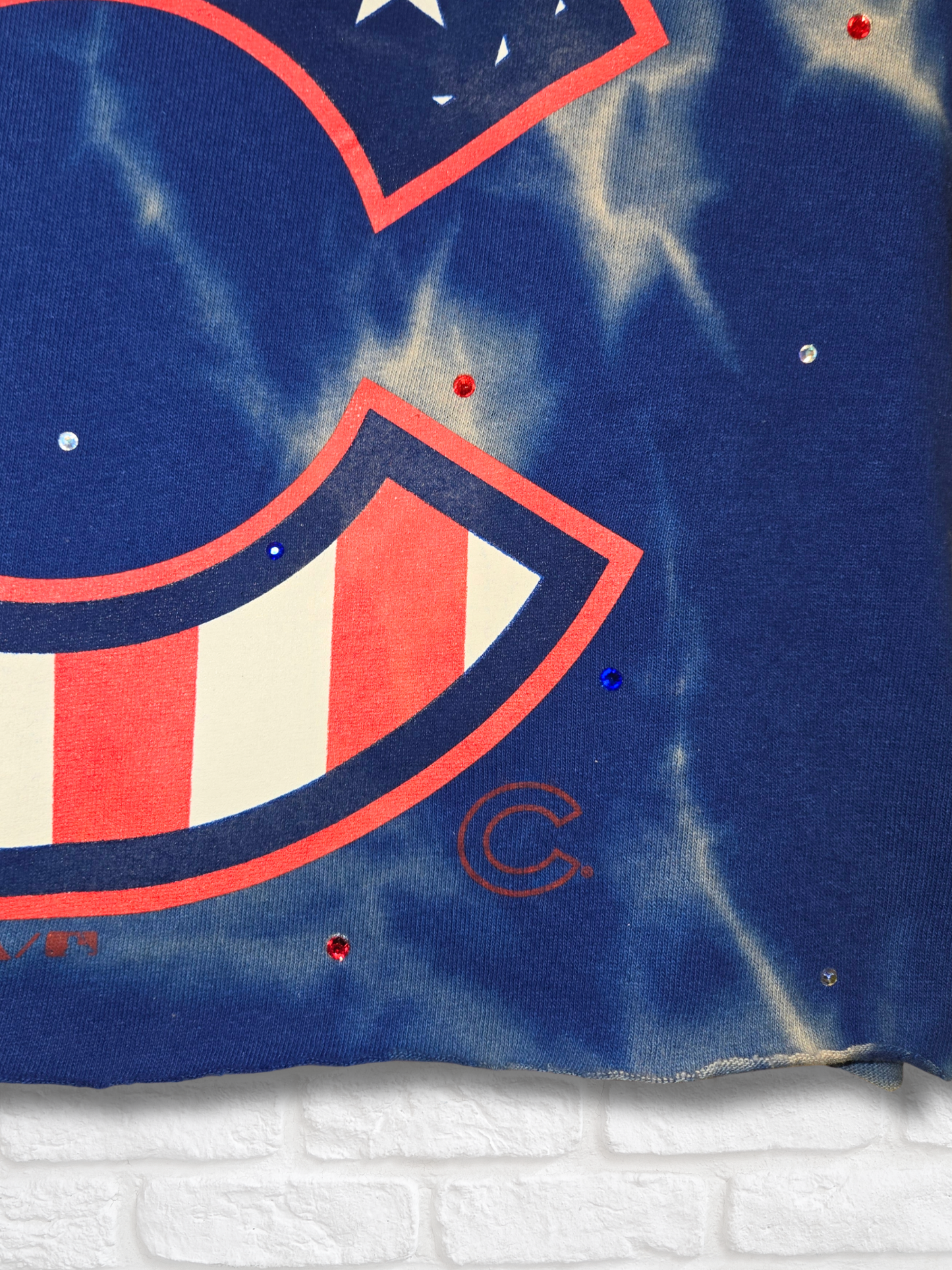 Chicago Cubs Stars & Stripes Crop Top- Small
