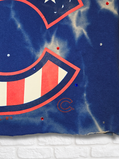 Chicago Cubs Stars & Stripes Crop Top- Small