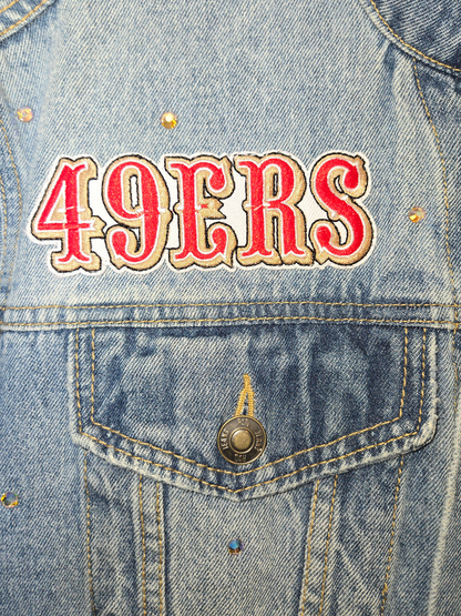 San Francisco 49ers Oversized Denim Jacket- Medium