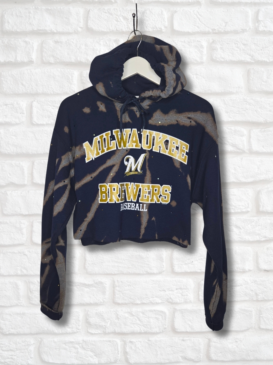 Milwaukee Brewers Crop Hoodie- Medium