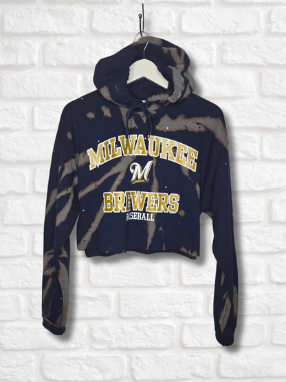 Milwaukee Brewers Crop Hoodie- Medium
