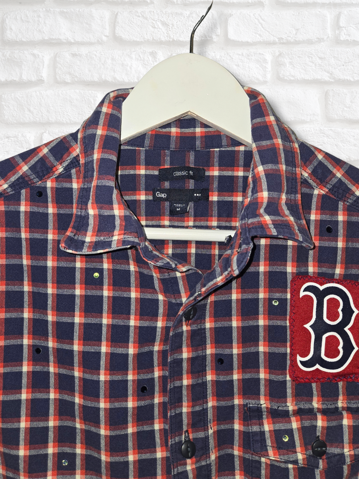 Boston Red Sox Crop Flannel- Medium