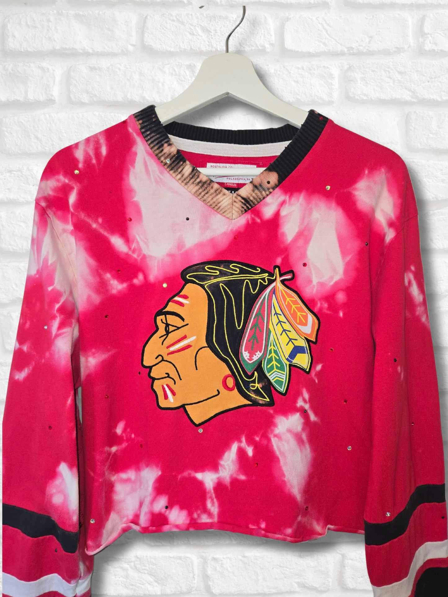Chicago Blackhawks Long Sleeve Crop Top