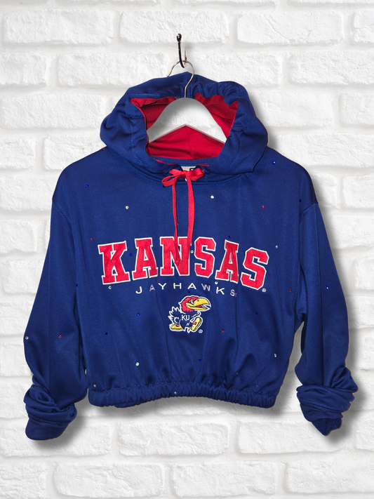 Kansas Jayhawks Crop Hoodie