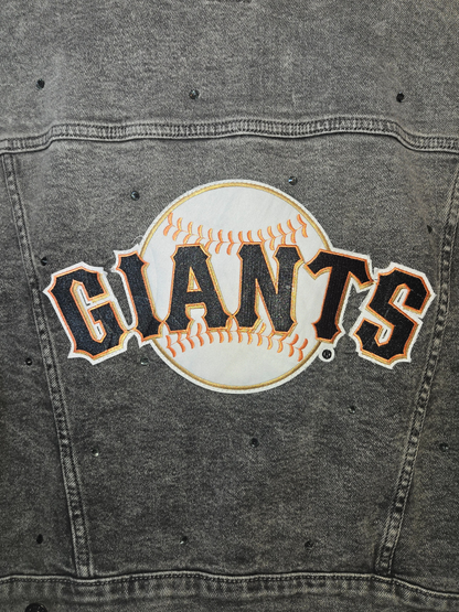 San Francisco Giants Crop Rhinestone Denim Jacket