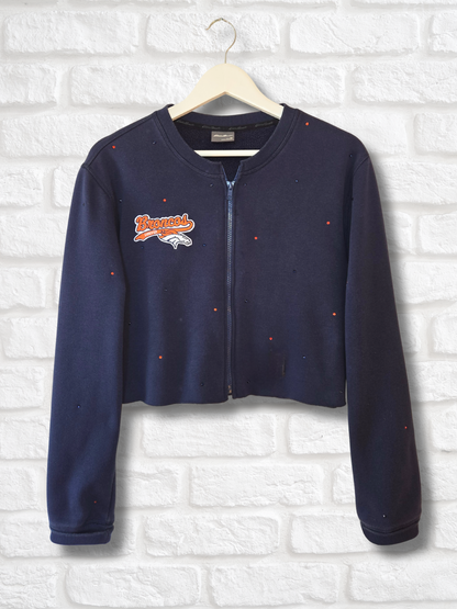 Denver Broncos Crop Zip-Up Sweatshirt