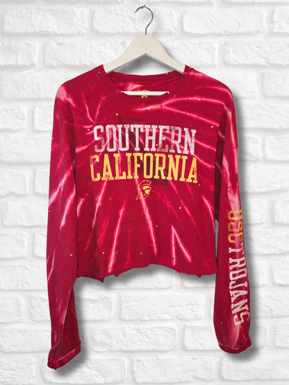 USC Trojans Long Sleeve Crop Top