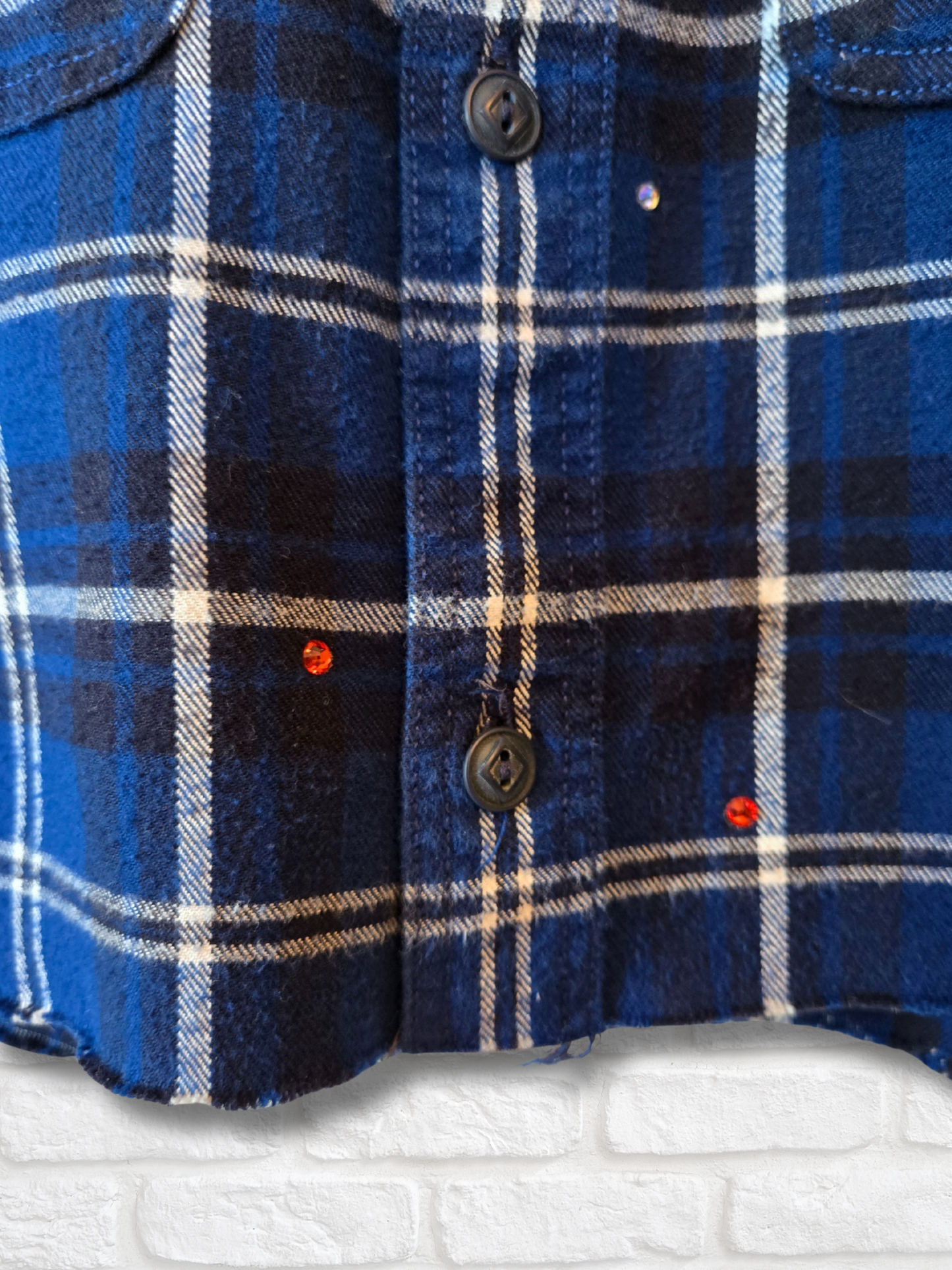 Denver Broncos Crop Rhinestone Flannel