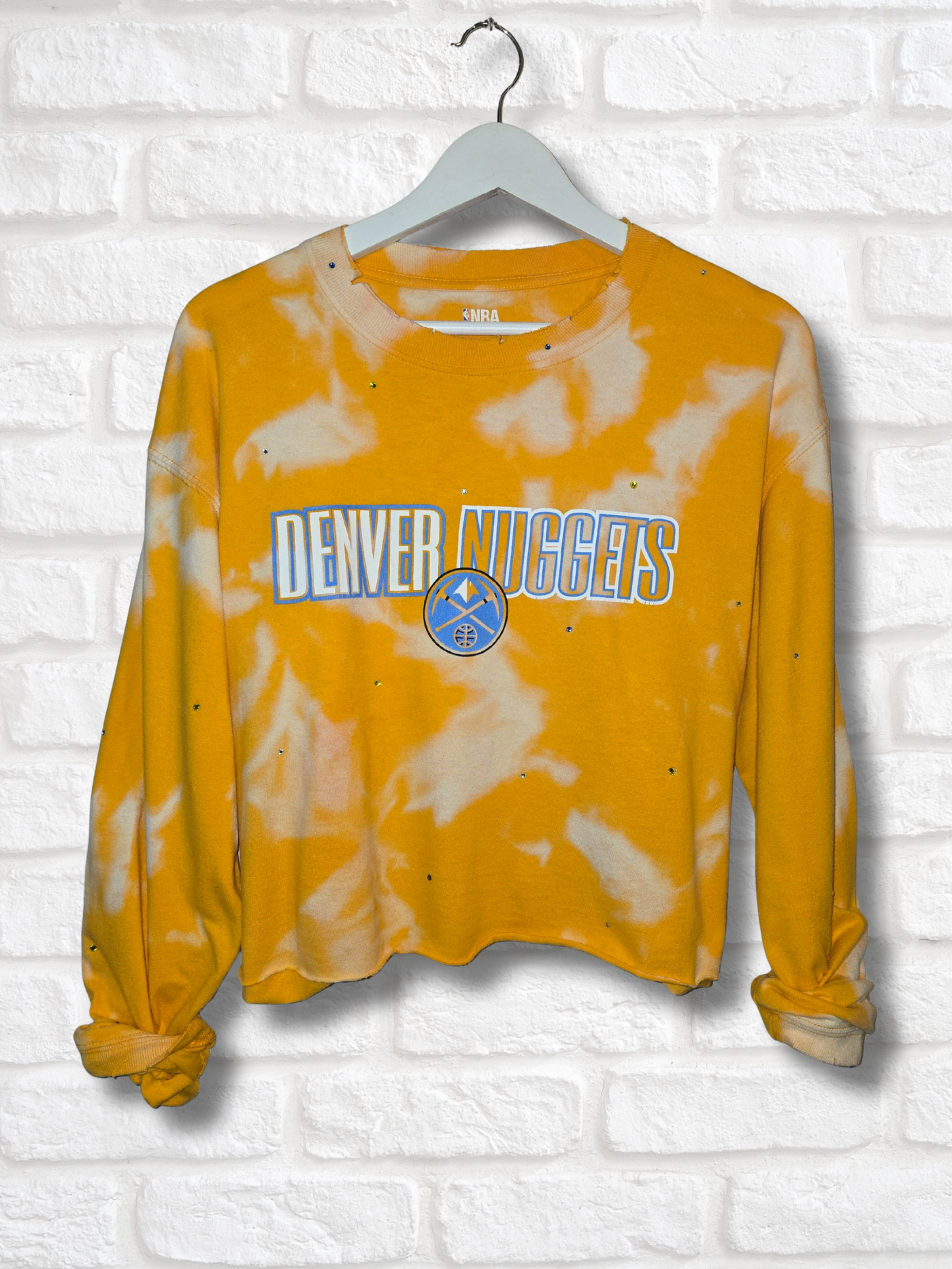 Denver Nuggets Long Sleeve Crop Top - Large