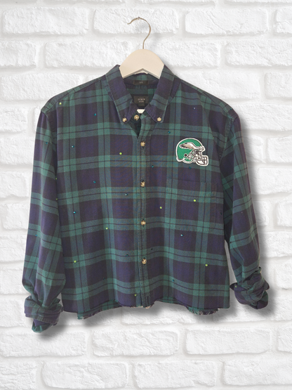 Philadelphia Eagles Crop Flannel