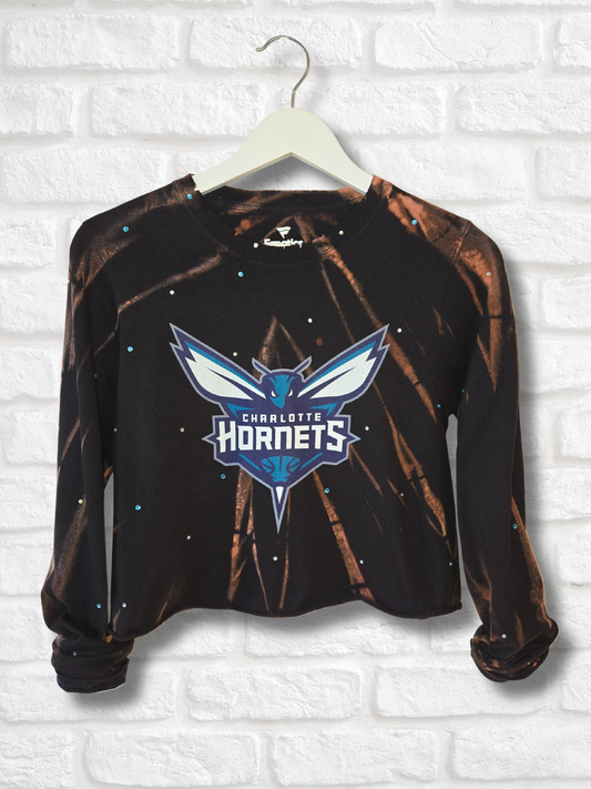 Charlotte Hornets Long Sleeve Crop Top