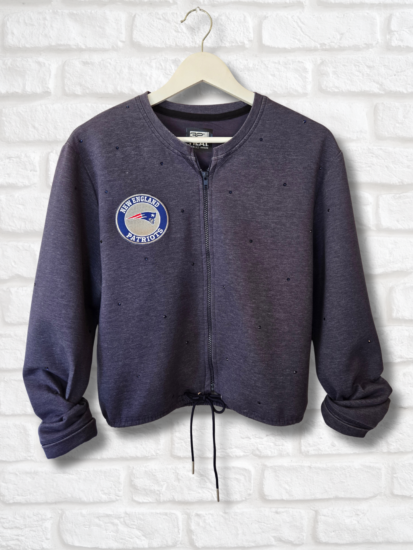 New England Patriots Crop Zip-Up Sweatshirt
