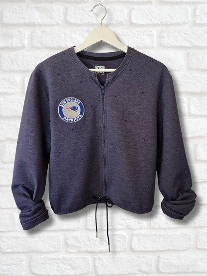 New England Patriots Crop Zip-Up Sweatshirt