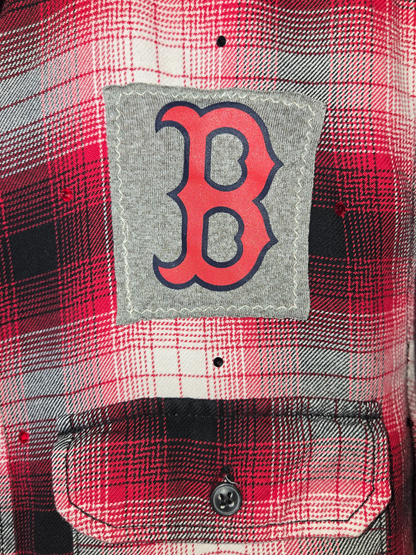 Boston Red Sox Rhinestone Crop Flannel