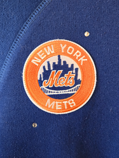New York Mets Crop Zip-Up Sweatshirt - Small