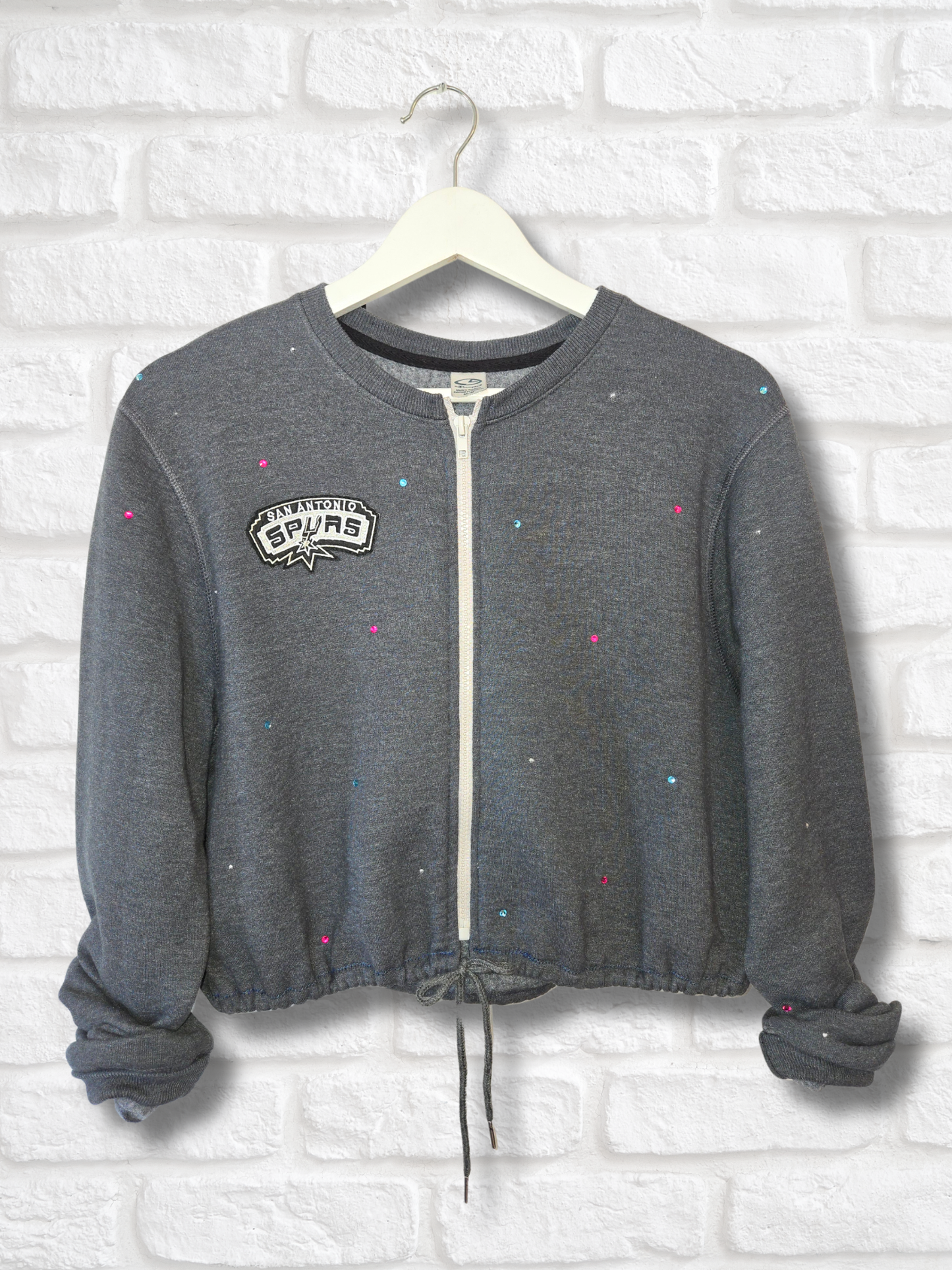 San Antonio Spurs Crop Zip-Up Sweatshirt - Small/Medium