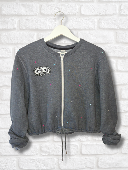 San Antonio Spurs Crop Zip-Up Sweatshirt - Small/Medium
