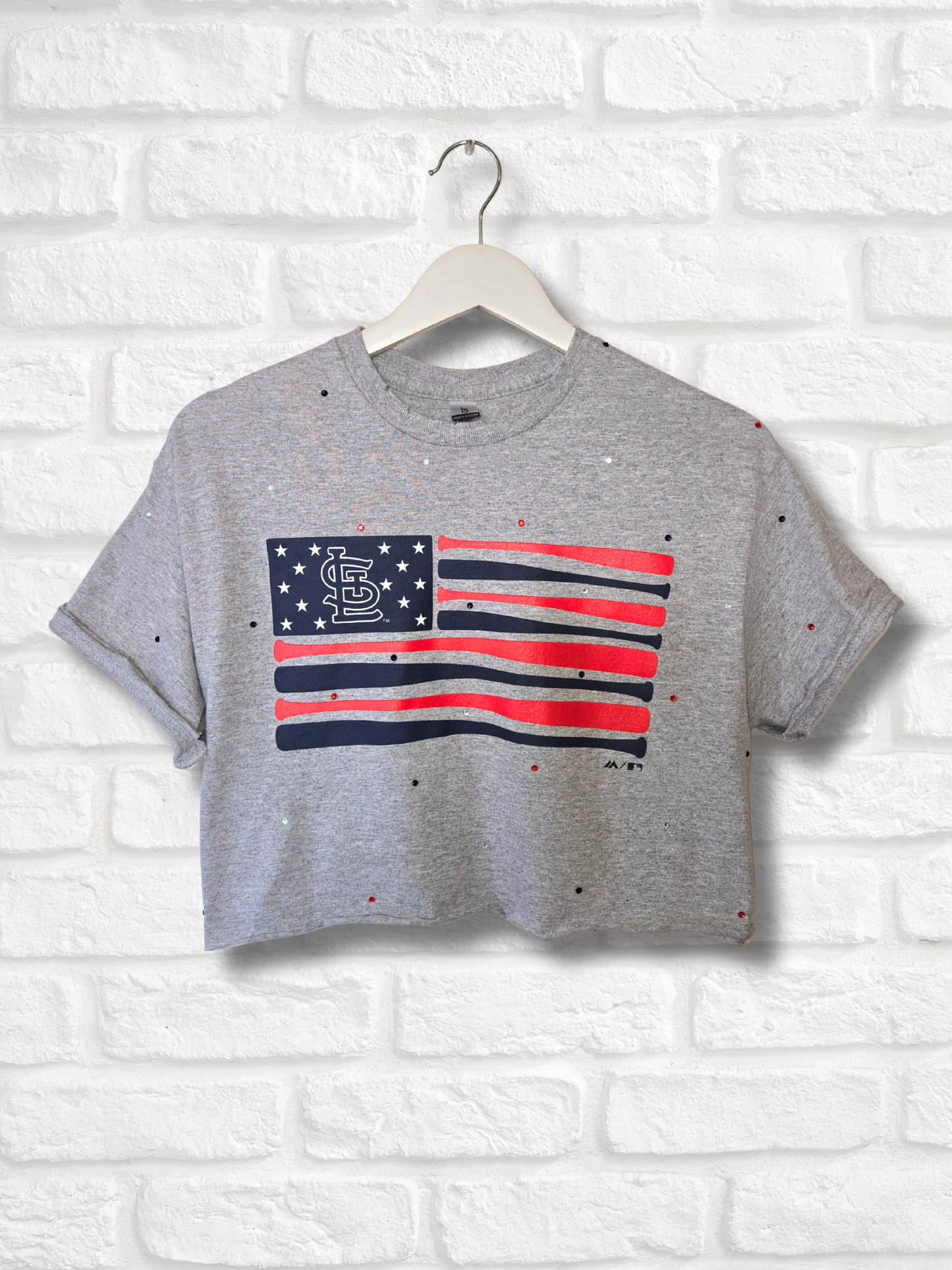 St. Louis Cardinals Stars & Stripes Crop Top- Medium
