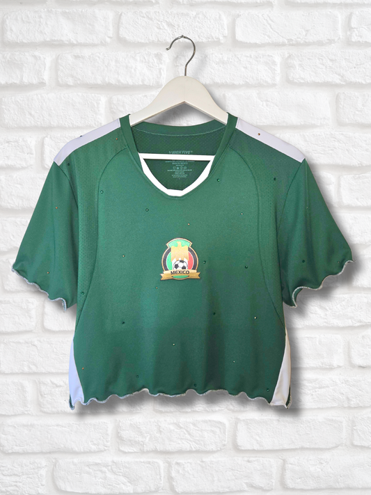 Team Mexico Ruffle Crop Top -  Medium
