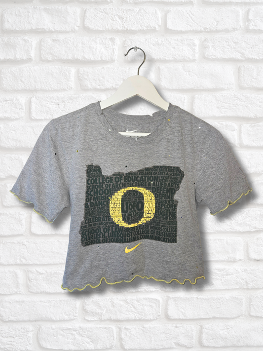 Oregon Ducks Ruffle Crop Top - XS