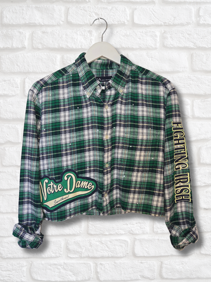 Notre Dame Crop Flannel- Large