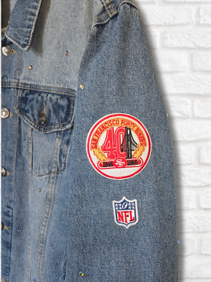 San Francisco 49ers Oversized Denim Jacket- Medium