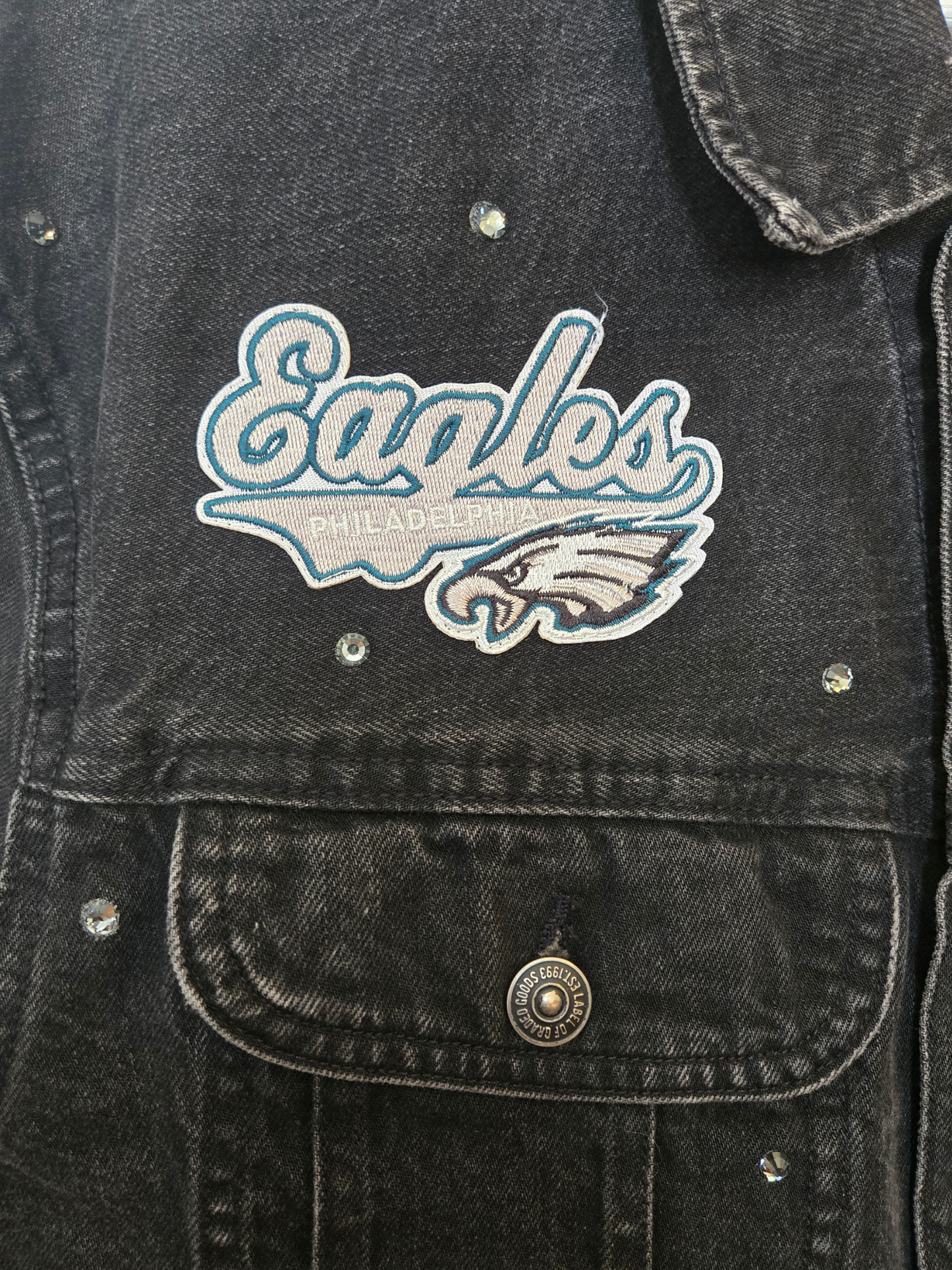 Philadelphia Eagles Oversized Denim Jacket - XL