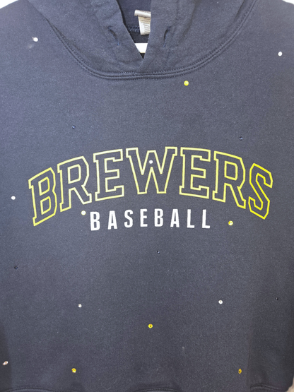 Milwaukee Brewers Crop Hoodie- Large