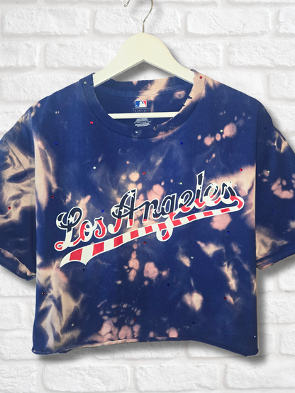 Los Angeles Dodgers Stars & Stripes Crop Top- Large