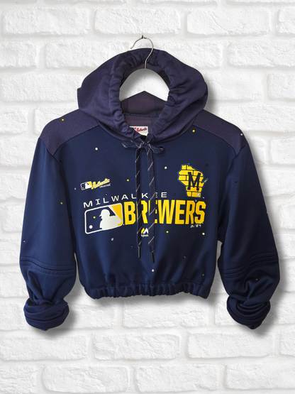 Milwaukee Brewers Crop Hoodie- Small