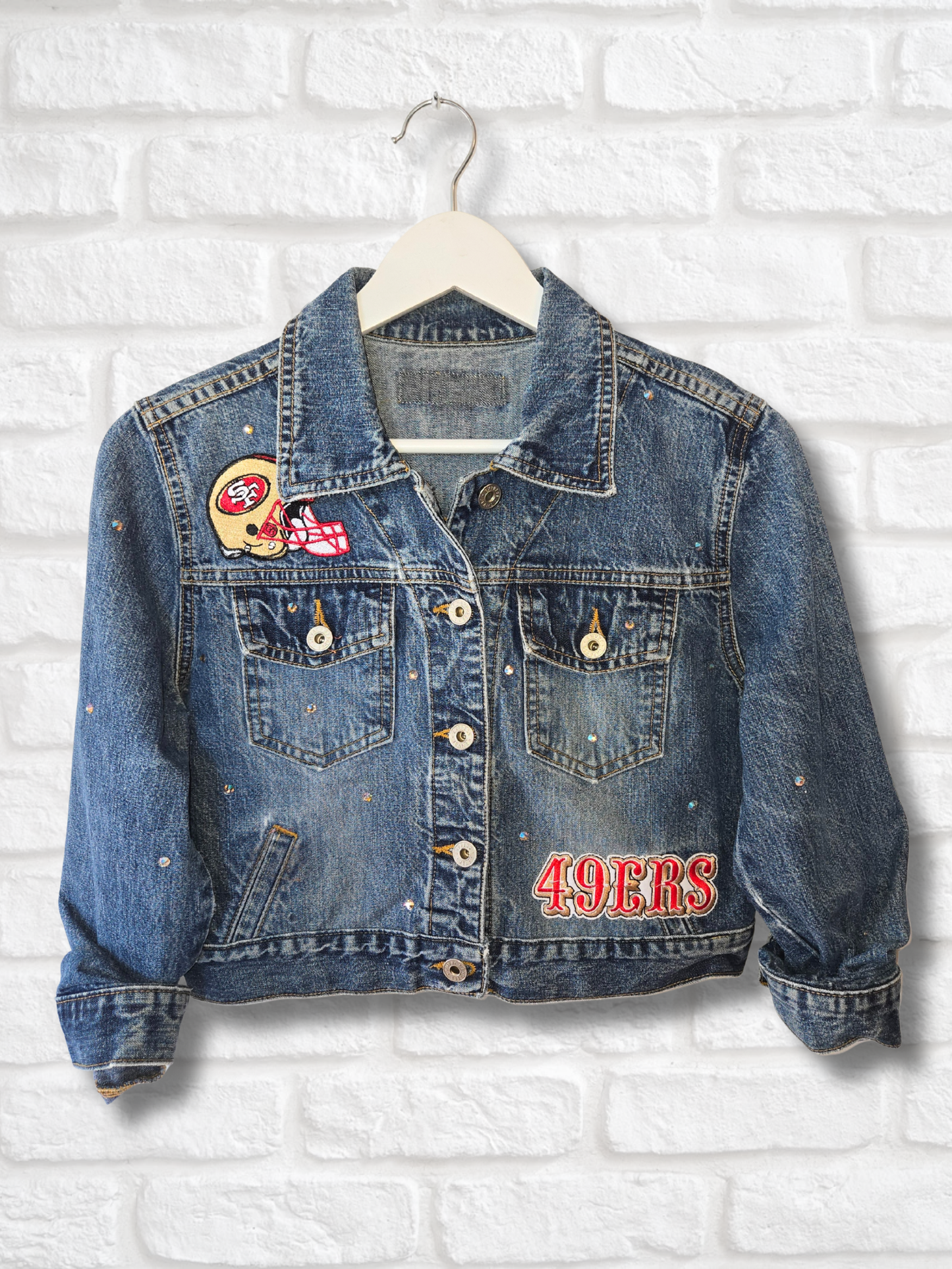 San Francisco 49ers Crop Denim Jacket