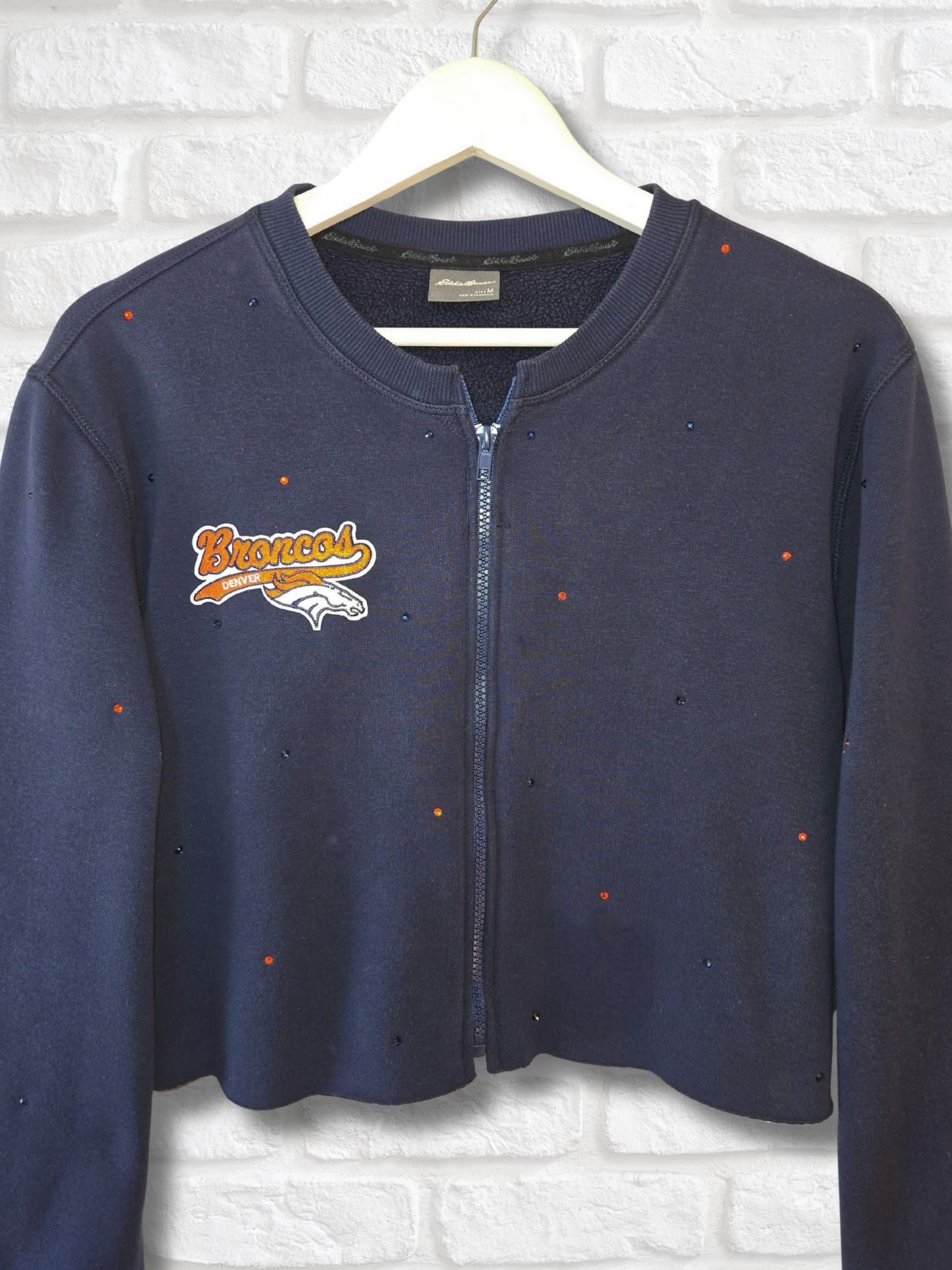 Denver Broncos Crop Zip-Up Sweatshirt