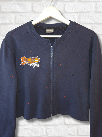 Denver Broncos Crop Zip-Up Sweatshirt