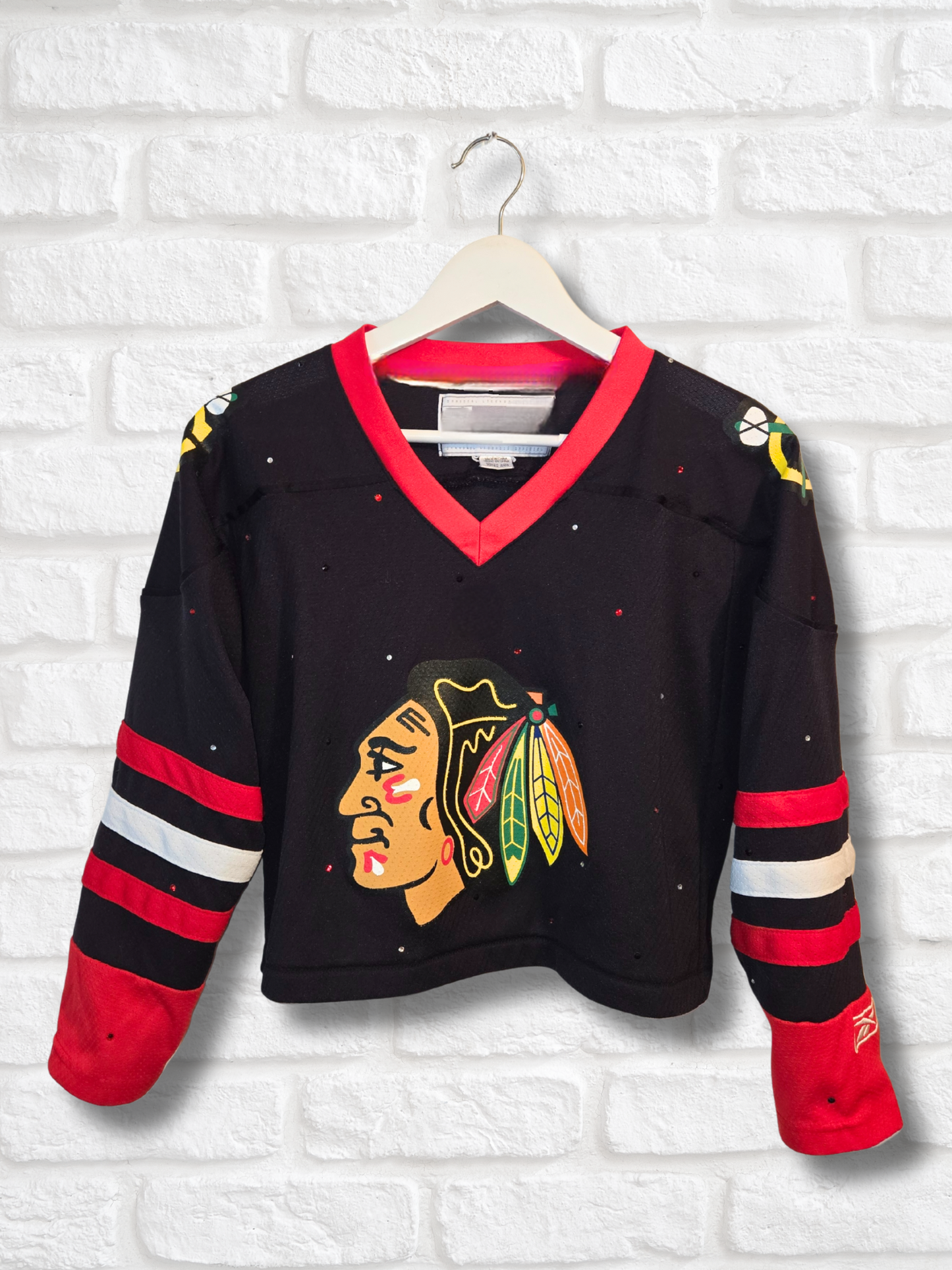Chicago Blackhawks Crop Rhinestone Jersey