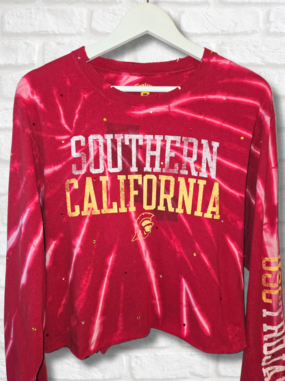 USC Trojans Long Sleeve Crop Top