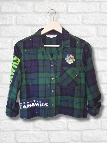 Seattle Seahawks Crop Flannel