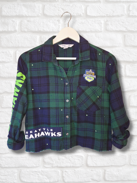 Seattle Seahawks Crop Flannel