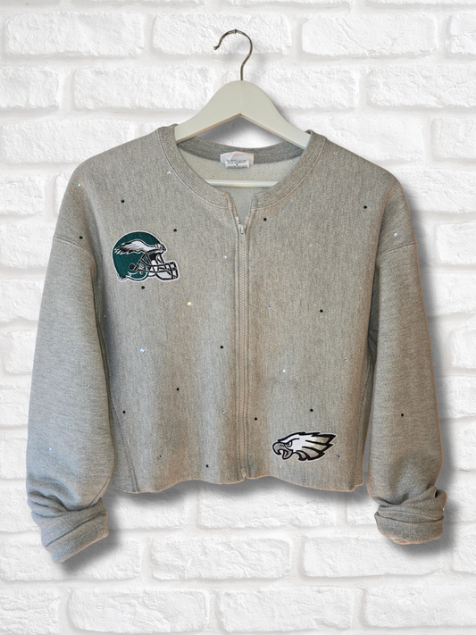 Philadelphia Eagles Crop Zip-Up Sweatshirt