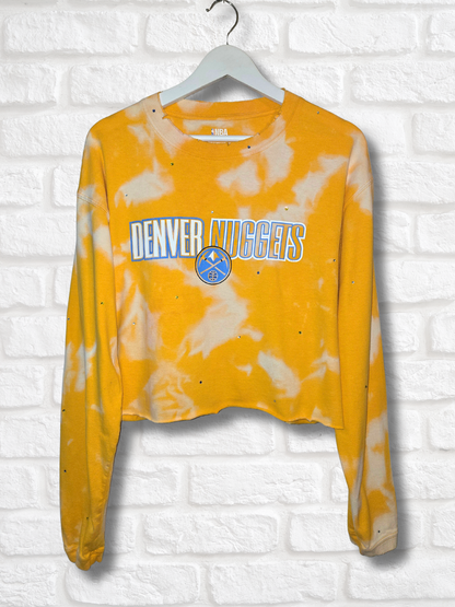 Denver Nuggets Long Sleeve Crop Top - Large