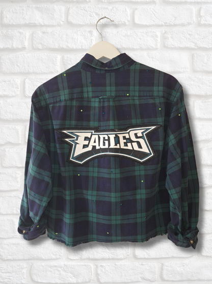 Philadelphia Eagles Crop Flannel