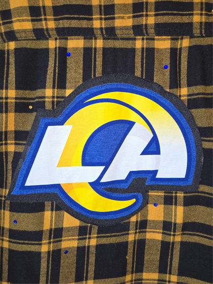 Los Angeles Rams Rhinestone Crop Flannel
