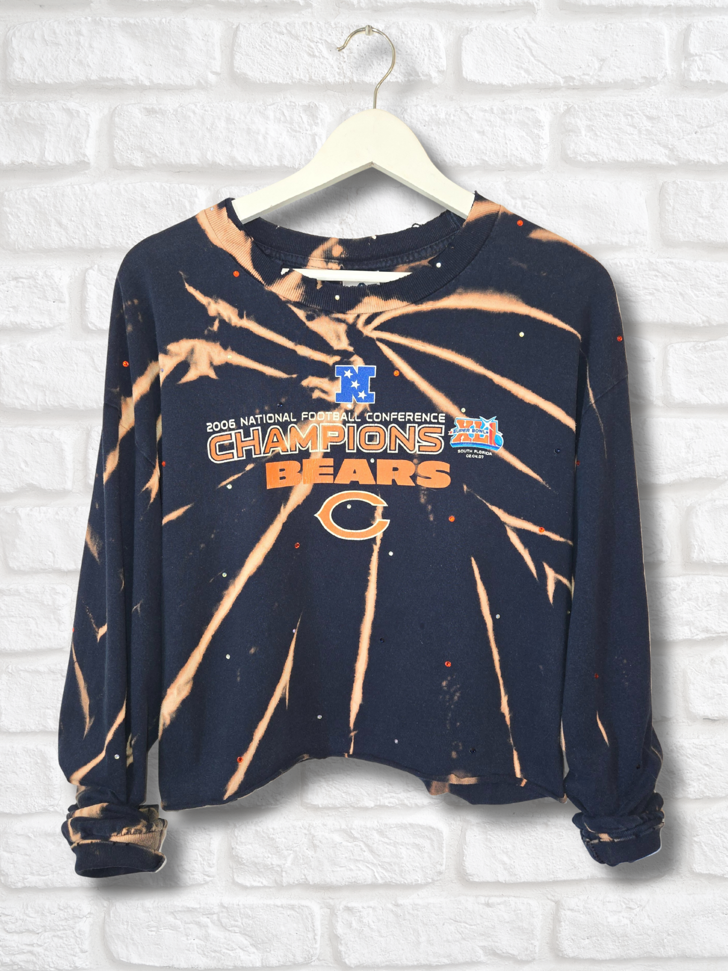 Chicago Bears Long Sleeve Crop Top