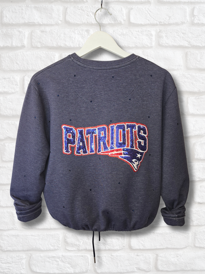 New England Patriots Crop Zip-Up Sweatshirt