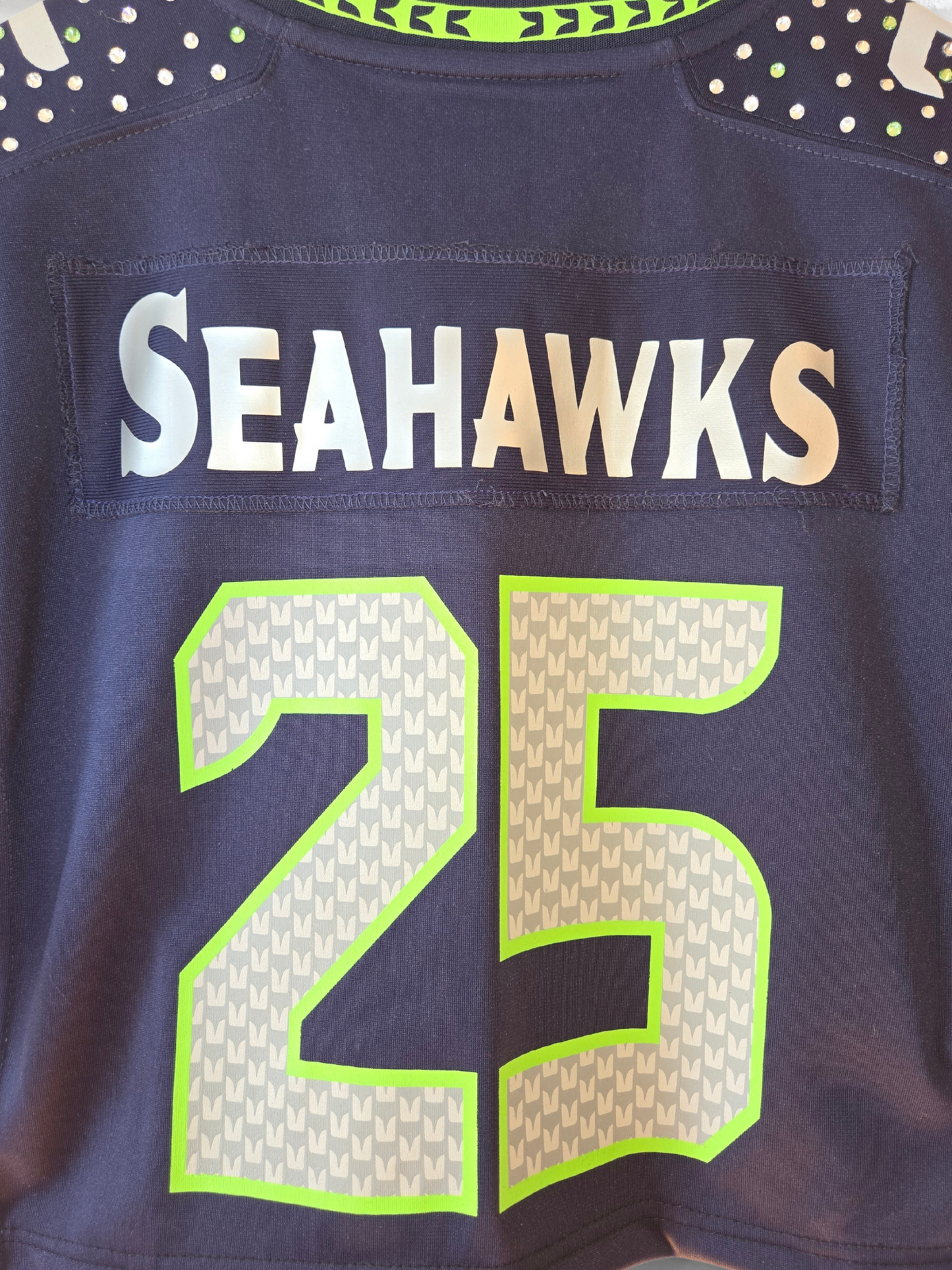 Seattle Seahawks Rhinestone Crop Jersey