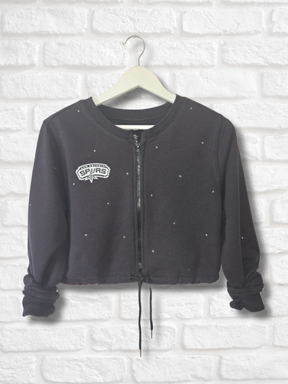 San Antonio Spurs Crop Zip-Up Sweatshirt - Small