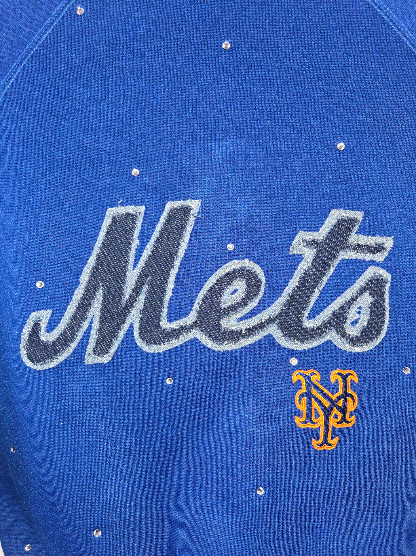 New York Mets Crop Zip-Up Sweatshirt - Small