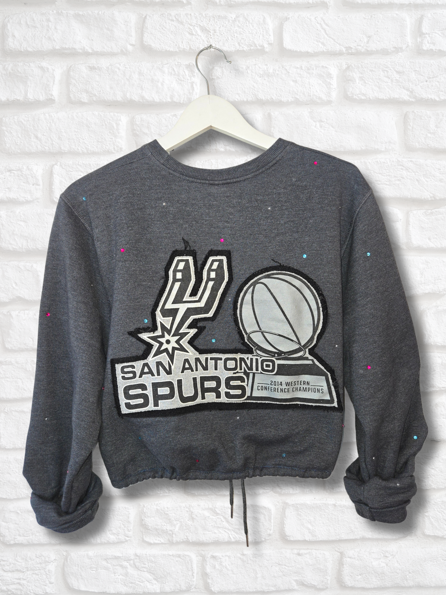 San Antonio Spurs Crop Zip-Up Sweatshirt - Small/Medium