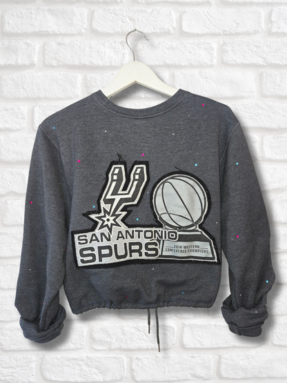 San Antonio Spurs Crop Zip-Up Sweatshirt - Small/Medium