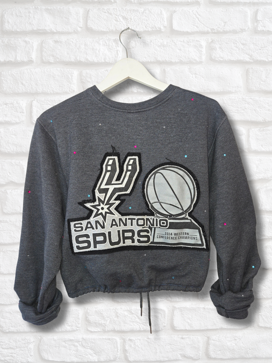 San Antonio Spurs Crop Zip-Up Sweatshirt - Small/Medium